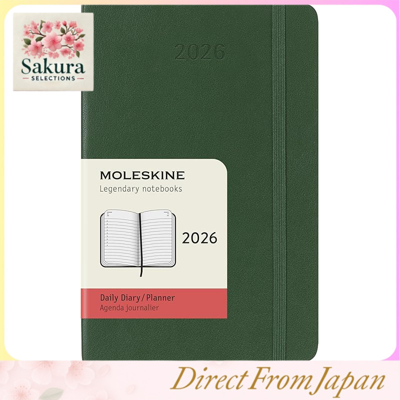 Moleskine Planner 2026 January Start 12-Month Daily Diary Pocket Size (9cm x 14cm) Softcover Myrtle 