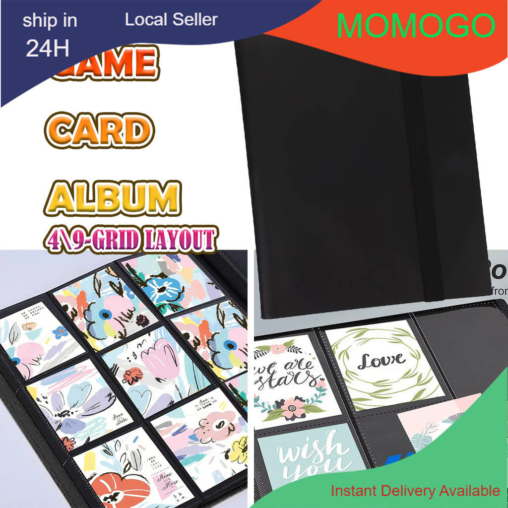 4/9Grid Premium Trading Card Binder แบบพกพาการ์ดเกมรวบรวมหนังสือเบสบอลการ์ดเก็บอัลบั้มอุปกรณ์เสริมขน