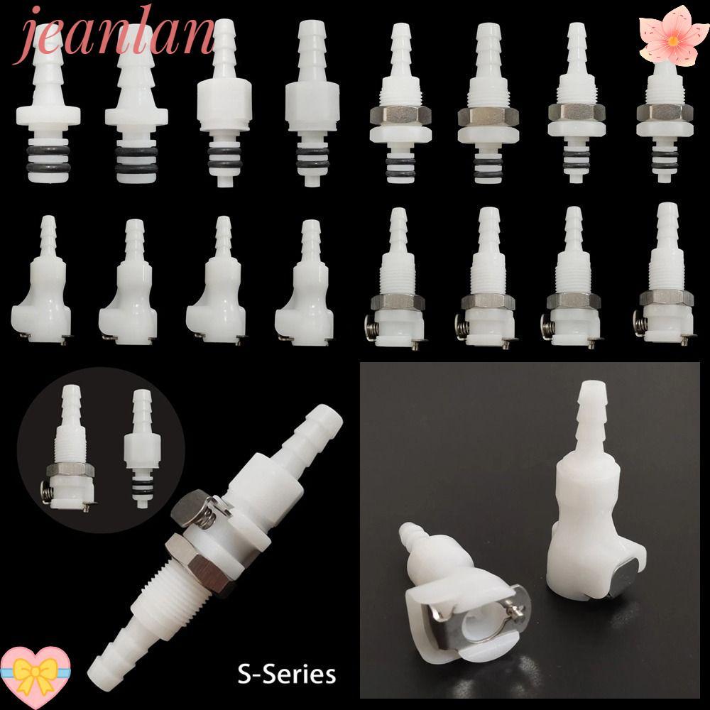 Jeanlan 1 ชิ้นท่อ ข้อต่อ Disconnect Fitting Coupling Quick Shut- Barb Valved ขั้วต่อชายหญิง 3/16 1/4 Quick Coupler