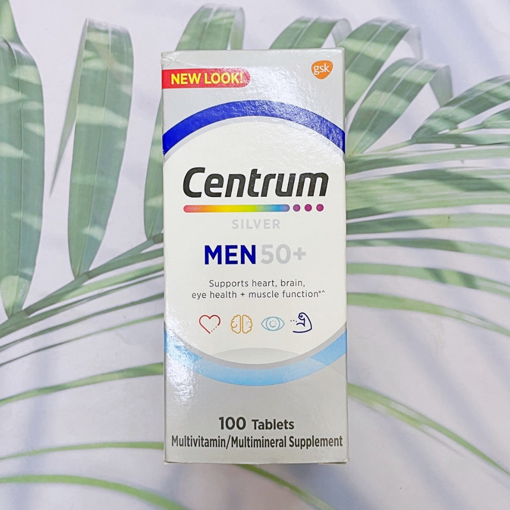 Silver® Men 50+ Multivitamin 100 Tablets (Centrum®) วิตามินและแร่ธาตุรวม ผู้ชายวัย 50 ปีขึ้นไป