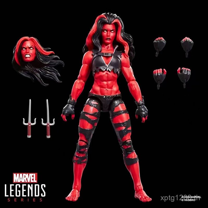 พร้อมสต็อก Hasbro Marvel Legends Marvel Legends X-Men Hulk หญิง Red Hulk 20 ซม.Action Figure ตกแต่ง