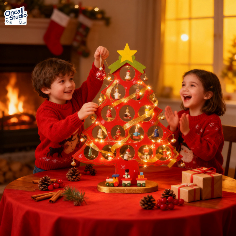 เครื่องประดับต้นคริสต์มาสไม้ ทําเอง วัสดุแพคเกจคริสต์มาสเดสก์ท็อปตกแต่งเด็กของขวัญทํามือของขวัญคริสต์มาสอีฟ