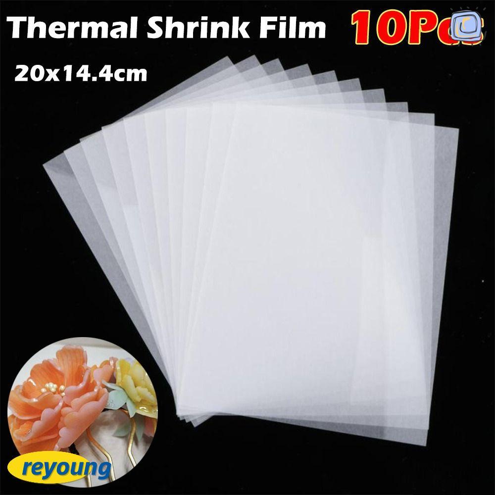 REYOUNG 3/5/10 ชิ้นฟิล์มหดความร้อน, DIY Frosted Shrink Plastic Sheets, Fashion Translucent Shrink Art Film Paper for Handmade Supplies Making Party Deco
