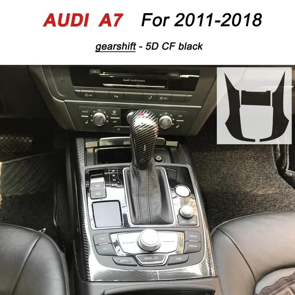 รถ-Styling คาร์บอนไฟเบอร์ภายในรถคอนโซลกลางเปลี่ยนสี Molding สติกเกอร์ Decals สําหรับ Audi A7 4G8 200