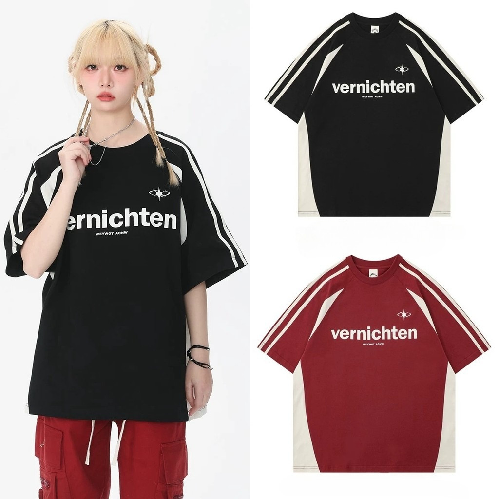 Chaistyle เสื้อยืดชาย ผ้าฝ้าย ทรงหลวม แฟชั่นฤดูร้อน เสื้อยืดผู้ชาย สไตล์สปอร์ต สําหรับผู้ชาย High Street