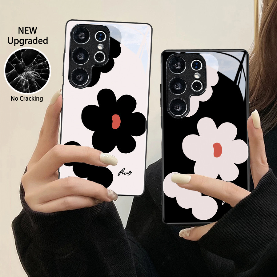 เคสลายดอกไม้หรูหราสําหรับ Samsung S26 Plus S26 Ultra 5G เคสโทรศัพท์อะคริลิคเคลือบเงาแบบยืดหยุ่น