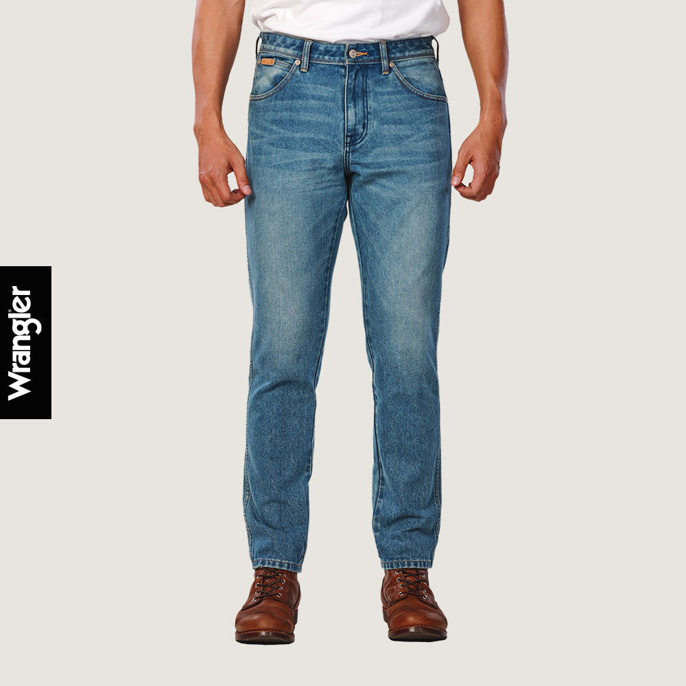 WRANGLER กางเกงยีนส์ผู้ชาย คอลเลคชั่น Everyday with Wrangler เอวกลาง ทรงตรง Texas Taper รุ่น WR S125MTETN07 สียีนส์อ่อน