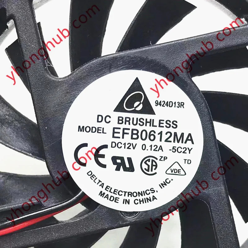 Delta Electronics EFB0612MA DC 12V 0.12A 60x60x10mm พัดลมระบายความร้อนเซิร์ฟเวอร์