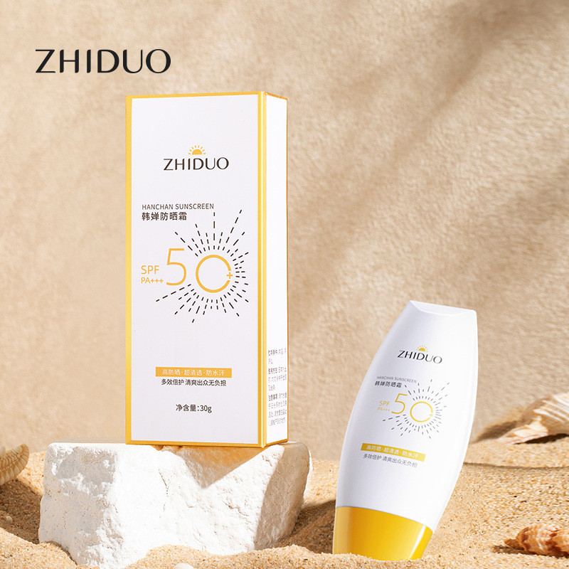 Zhiduo Han Chan ครีมกันแดด Anti-Ultraviolet Refreshing Anti-Sweat Moisturizing ป้องกันแยกครีมกันแดดโ