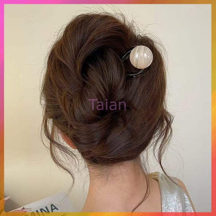 Taian กิ๊บติดผมรูปตัว U เรียบง่าย กิ๊บซาลาเปาสำหรับด้านหลังศีรษะ กิ๊บติดผมระดับไฮเอนด์สไตล์ใหม่