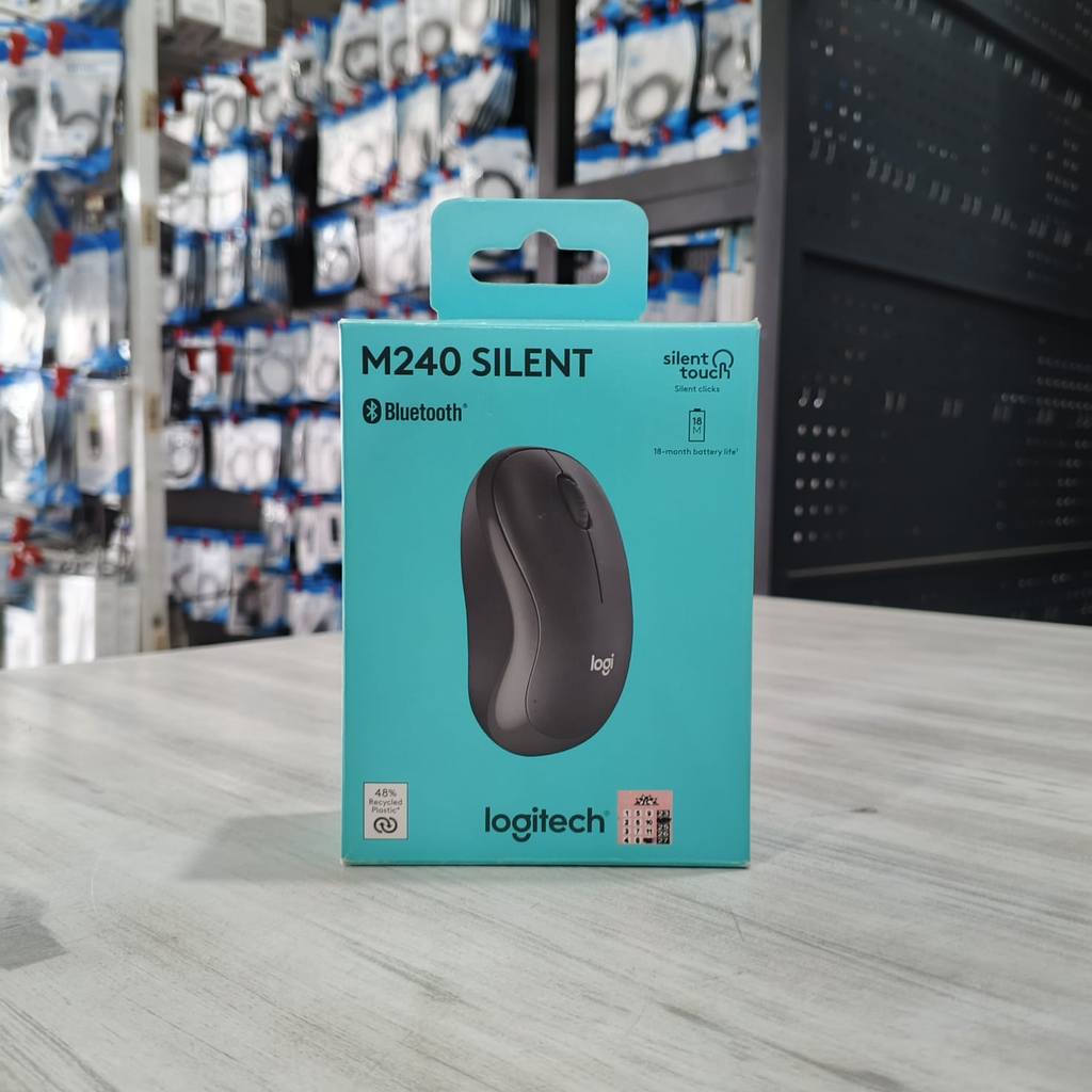 Logitech Mouse M240 ไร้สายบลูทูธ Silent สีดํา