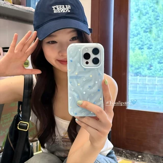เคสไอโฟน13 โรแมนติกดาวโบว์ผูกนุ่ม สำหรับ IPhone 16 15 11 14 12 13 Pro Max 16 14 8 7 6 15 Plus 13 16 14 12 15 Pro XS XR