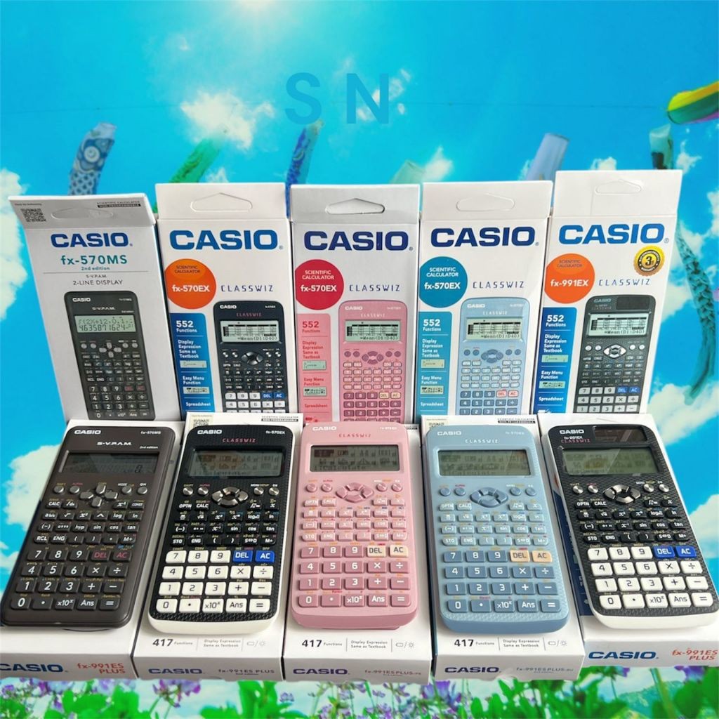 Casio เครื่องคิดเลขวิทยาศาสตร์ FX-991ES Plus FX-991EX FX-570MS FX-570EX สีดํา/น้ําเงิน/ชมพู Kalkulat
