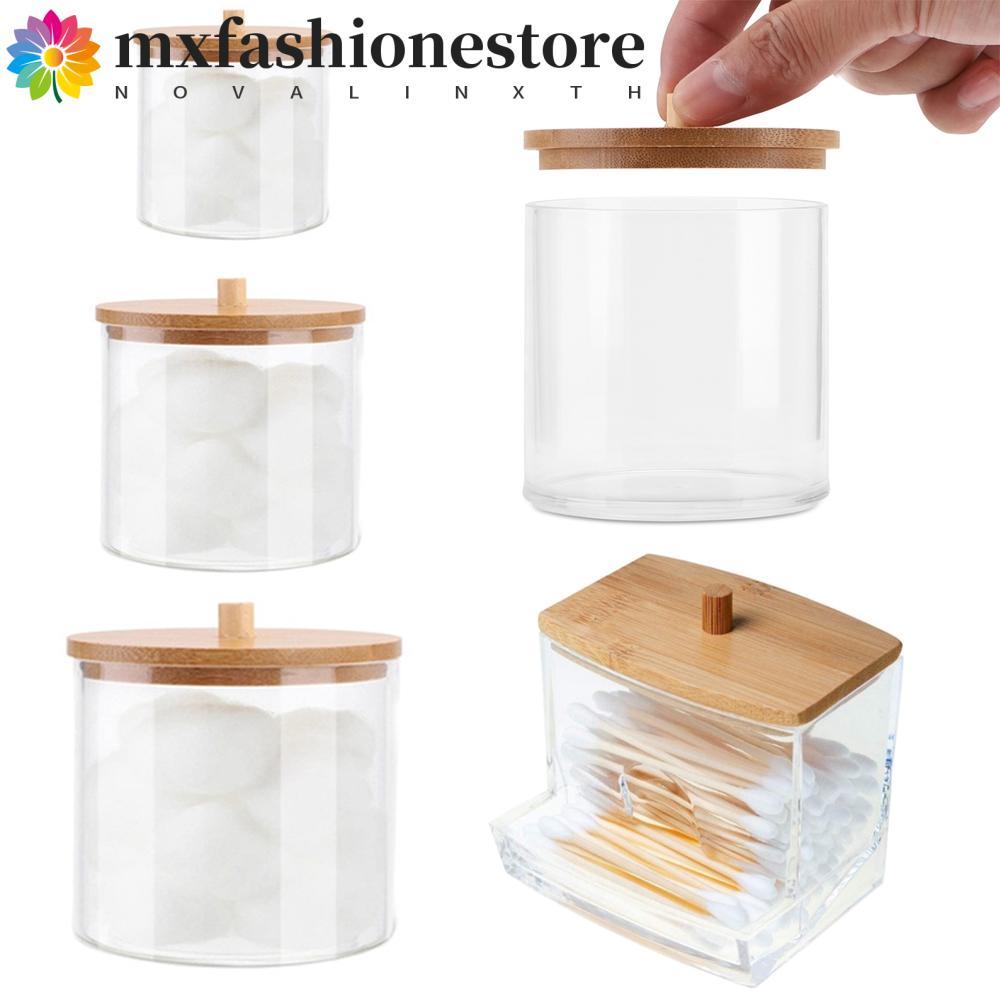 MXFASHIONE Qtips ผู้ถือเครื่องสําอางอะคริลิคสําหรับอุปกรณ์ห้องน้ําคอนเทนเนอร์เครื่องประดับห้องน้ํา J