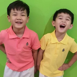 เสื้อโปโลเด็กสีพื้น ผ้านุ่ม ส่งในไทย