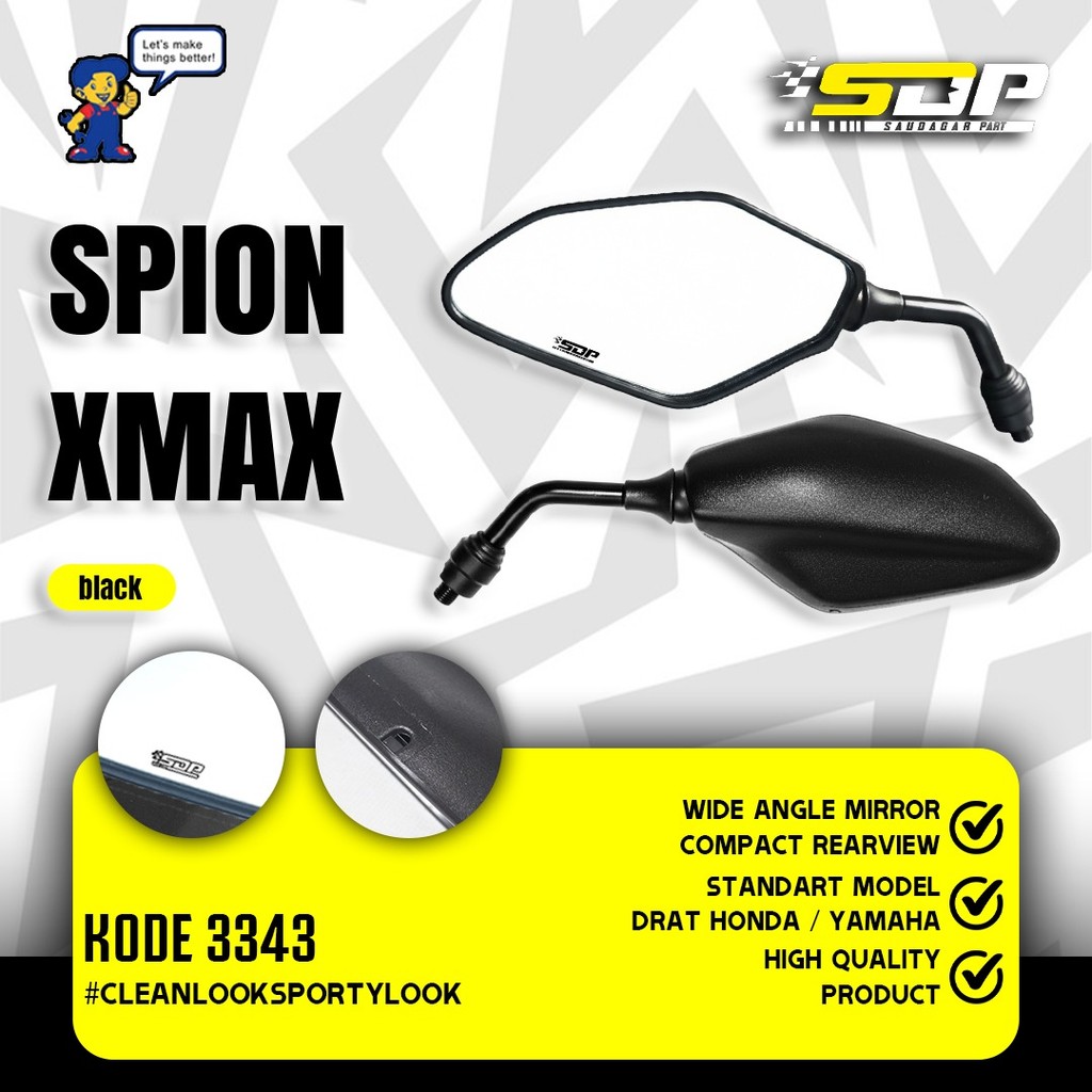 กระจกมอเตอร์ไซค์สากล รุ่นมาตรฐาน XMAX PNP Aerox Nmax Vario 125 150 160 Lexi 155 Beat Universal