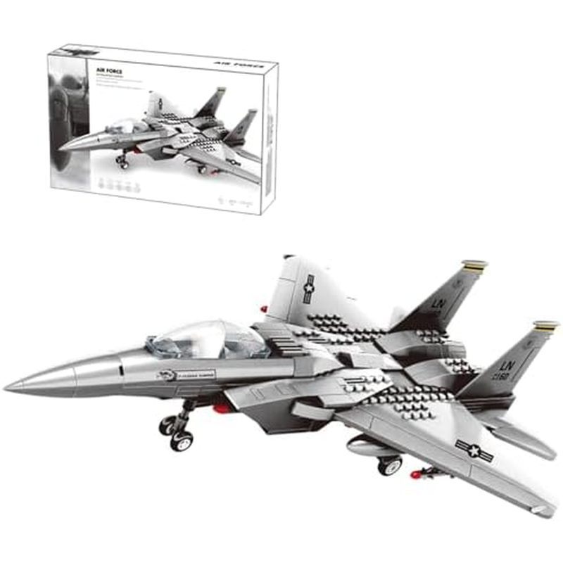 ชุดบล็อกตัวต่อเครื่องบินรบ 227 ชิ้น ฉ-15 นกอินทรี นักสู้ บล็อกตัวต่อชุดของเล่น-เหมาะสําหรับเด็กอายุม