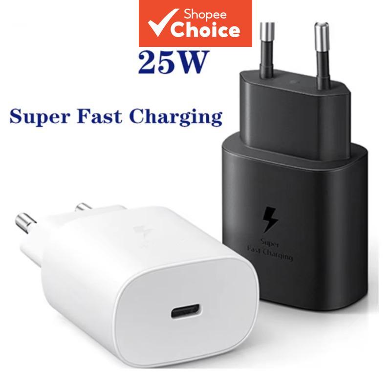 ที่ชาร์จเร็วแบบ 25W PD Type C อะแดปเตอร์ปลั๊ก EU สําหรับ Samsung Galaxy S25 S23 Ultra S22 Plus S21 U