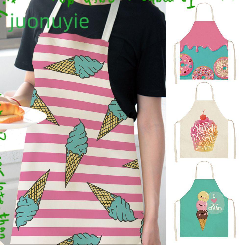 JUONUYIE Bibs Oil-proof Cotton Linen Ice Cream Cooking