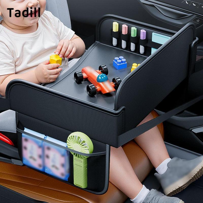 [negjsg] ถาดเดินทางสําหรับเด็ก Stain Resistance PVC Airplane Desk Organizer สําหรับถ้วยแล็ปท็อป