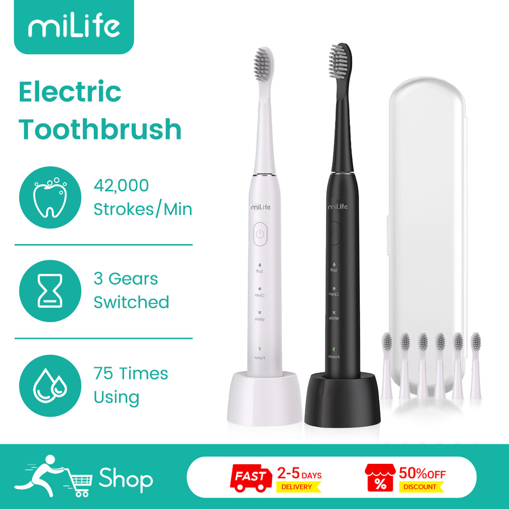 MiLife แปรงสีฟันไฟฟ้า M500 3 โหมด IPX7 กันน้ํา Electric Toothbrush แปรงสีฟัน อิเล็กทริก