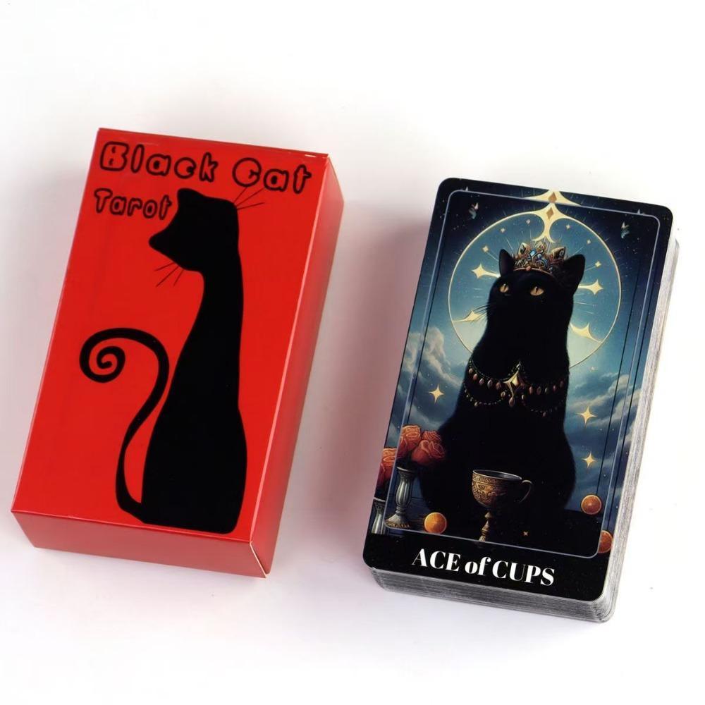 Black Cat Tarot Shadowy Cat Deck Feline Deck 78 ชิ้นไพ่ทาโรต์ตามไรเดอร์บริกรระบบสําหรับผู้เริ่มต้น ราคา ถูกที่สุด ดีลบีเคเค แกลเลอรีภาพที่ 6