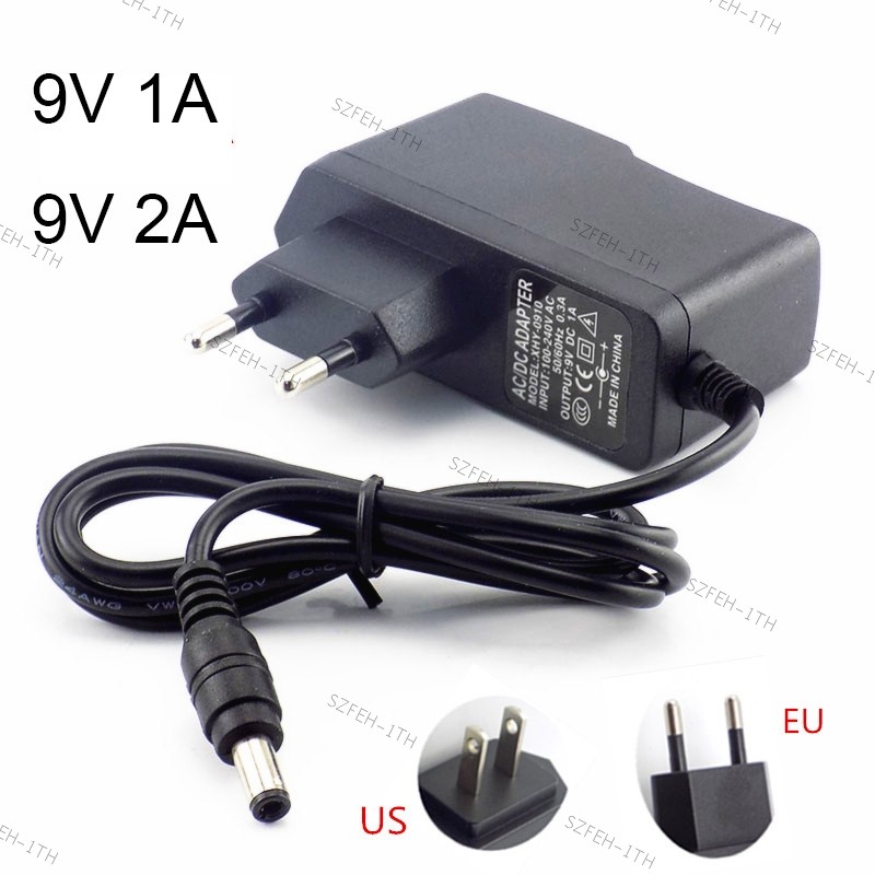 AC to DC Adaptor 9V 2000MA 1000MA 5.5*2.5 มม. 100V 240V Charger Power Adapter EU US F5TH