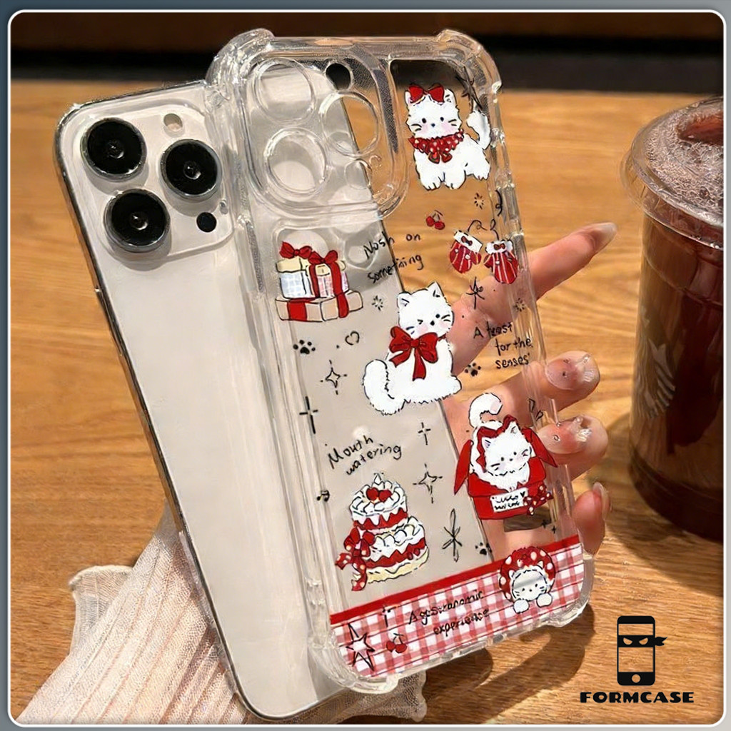 ความรู้สึกขั้นสูง จัดส่งจากประเทศไทย ของขวัญแมวขาว สำหรับ iPhone เคสไอโฟน 13 12 11 PRO MAX 16 15 14 X XS MAX XR 7/8PLUS