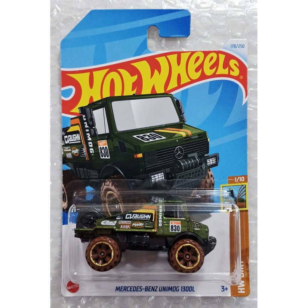 HW.D Hot wheels รถฮอทวีลขนาดเล็ก 🌱 Mercedes Benz Unimog 1300L gr การ์ดและแพ็คตามภาพพร้อมส่ง