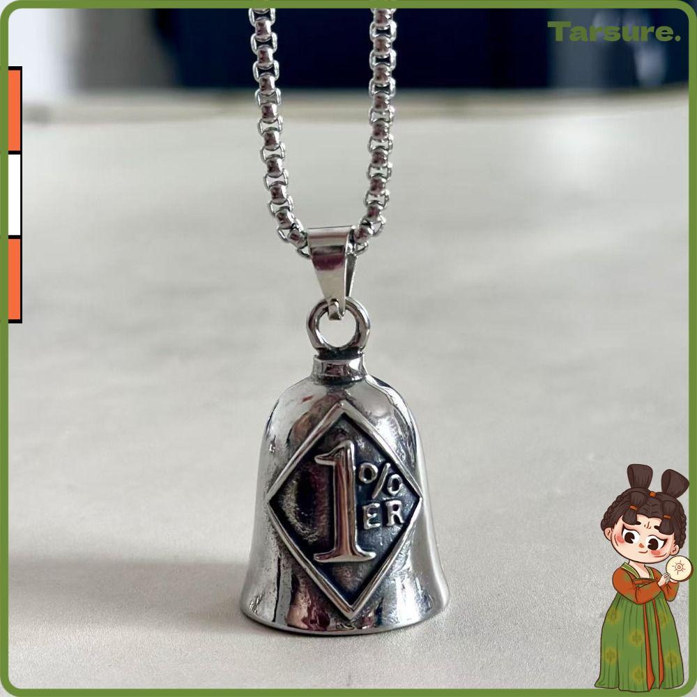 TARSURETH กระดิ่งดักชั่วร้าย, ขนาดเล็กหนึ่งเปอร์เซ็นต์รถจักรยานยนต์ Guardian Bell, จี้วินเทจน้ําหนักเบา Punk สไตล์ Biker โชคดี Charm สวมใส่ทุกวัน