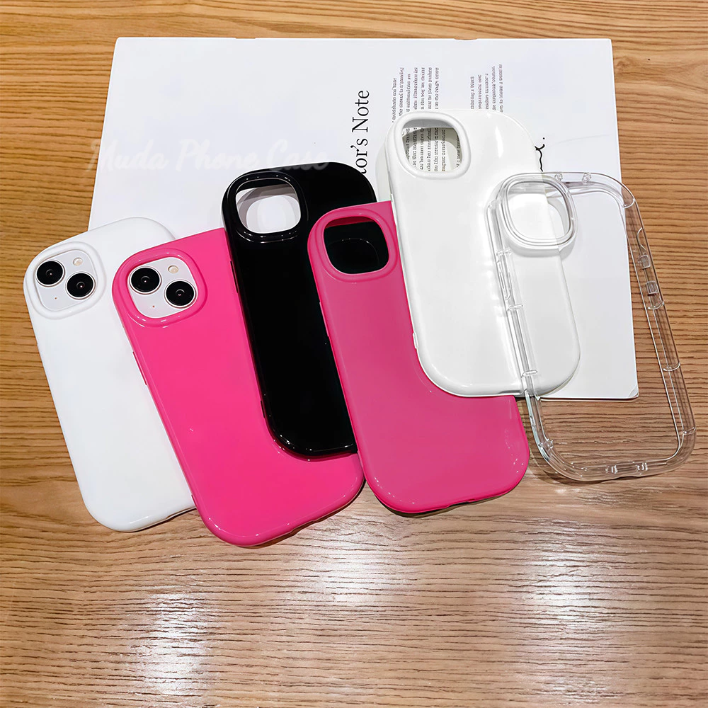 เคสสำหรับไอโฟน17 13 11 16promax กรณีมือถือขอบกลมไม่มีรูปแบบเรียบง่ายน่ารัก case for iPhone 15 14 12 ProMax XS XR 78 Plus