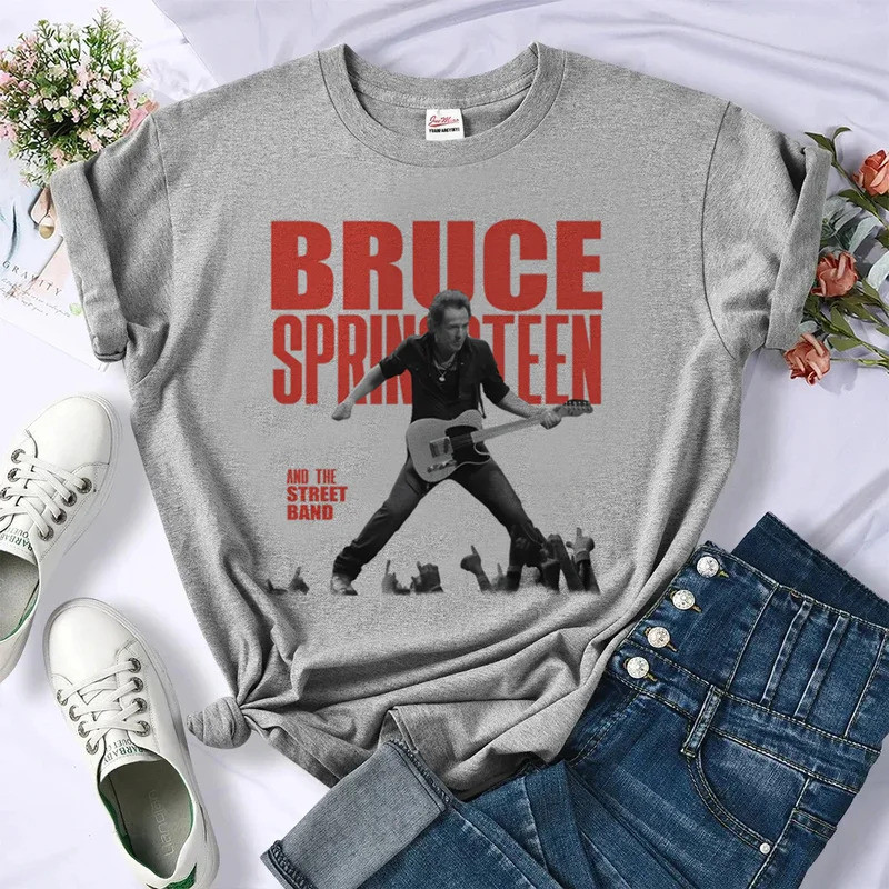 เสื้อยืด Bruce Springseen Unisex Fashioning Womens Cute Cute Cute Fashion Fashion and Fashion Fashio