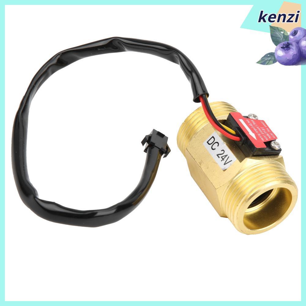 KENZI Hall Flowmeter, G1in DC24V Hall Sensor Switch, Flow Switch ทองเหลือง 2 ~ 50L/MIN YF-B10 Water 
