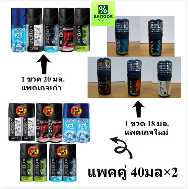 โฟกัส โรลออน 18-20 มล. Focus Roll On มี 5 สูตร และ 1แถม1 45 ml.