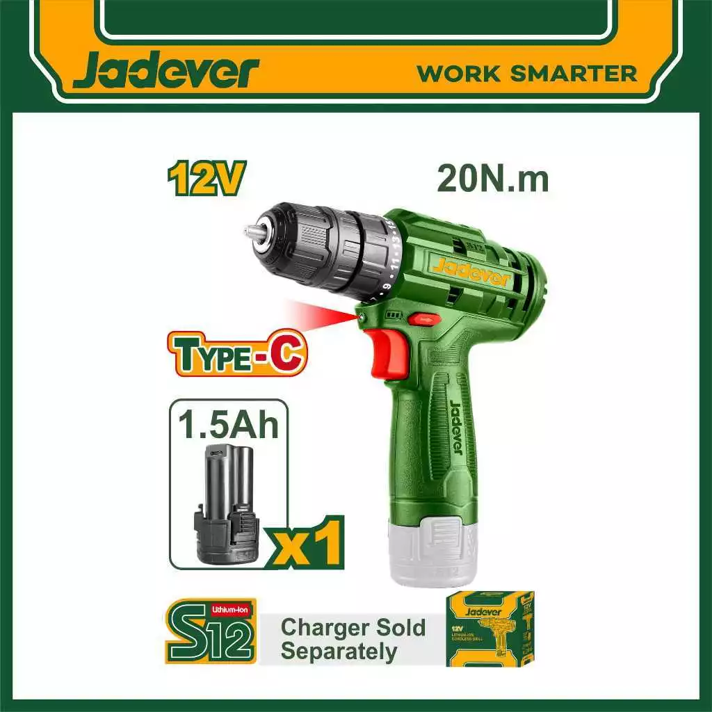 สว่านแบตเตอรี่ไร้สาย 12V JADEVER รุ่น JDCDS510 thumbnail 3