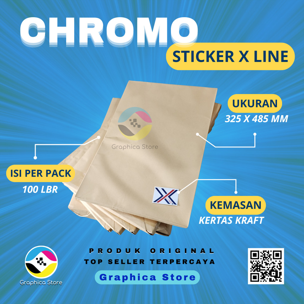 สติ๊กเกอร์ A3+ Chromo | สติ๊กเกอร์บอนทาคเคลือบเงา | สติ๊กเกอร์ Chromo XLINE
