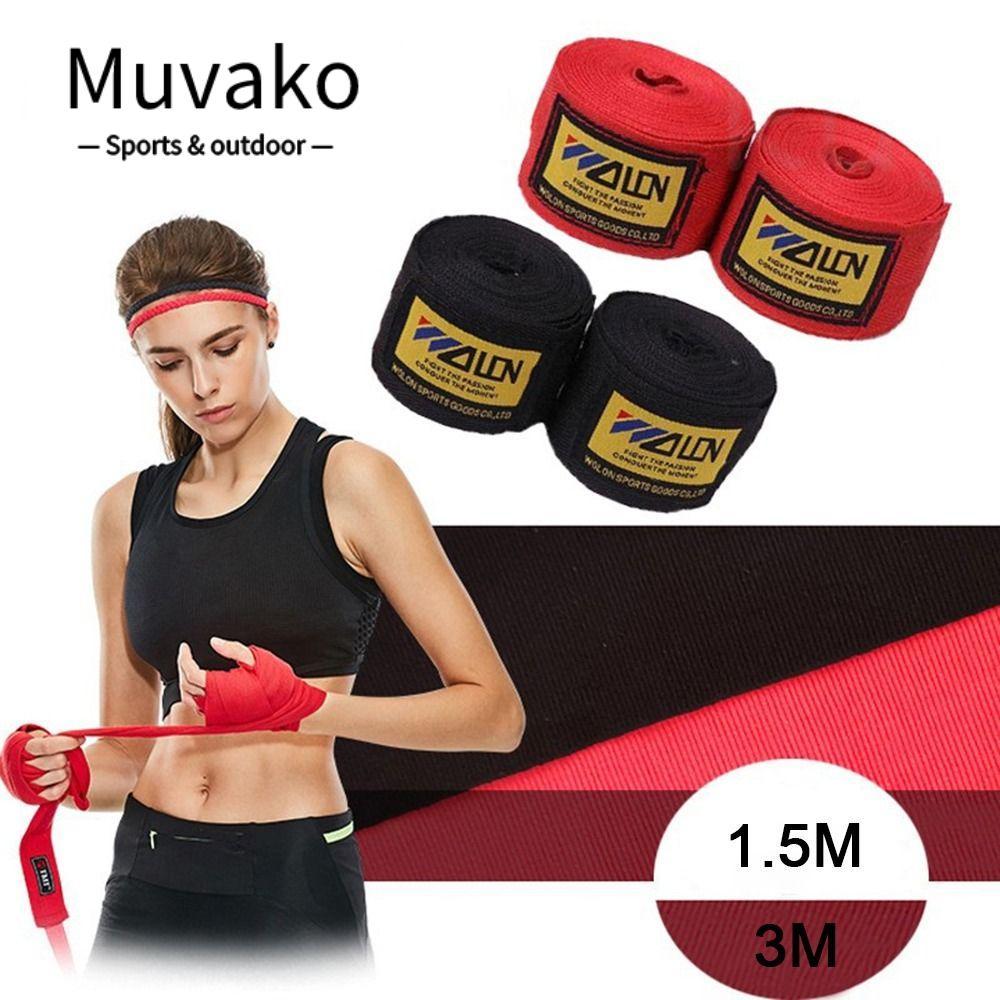 MUVAKO 2 Rolls Boxing Wraps, Sanda Kick Hand Wraps Belt Boxing Bandage, สายรัดข้อมือกีฬา MMA สีสันสด