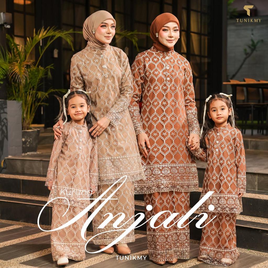 TUNIKMY เย็บปักถักร้อยลูกไม้ Baju Kurung Anjali Kurung