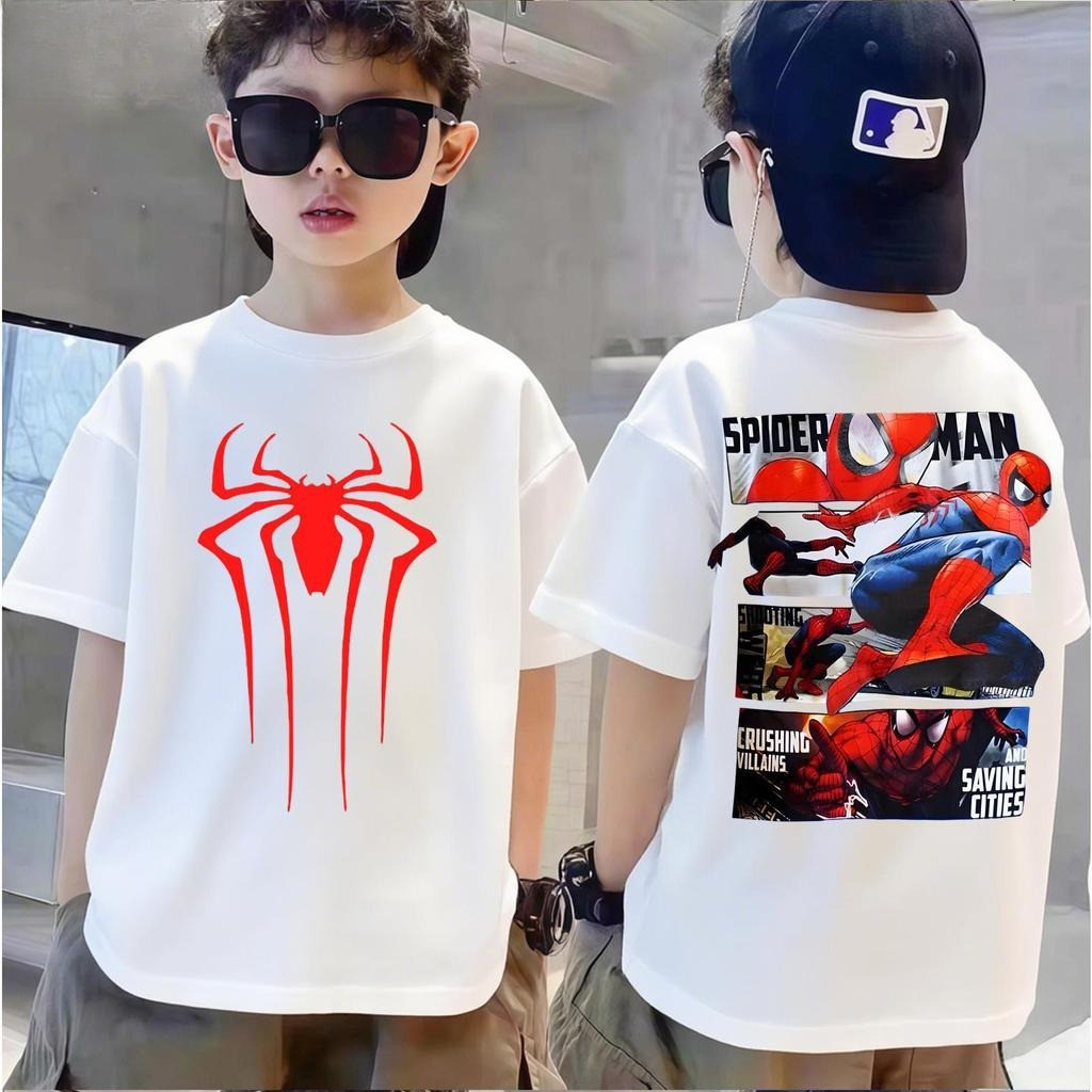 （ส่งสินค้าใน 24 ชั่วโมง）เสื้อยืดแขนสั้นสำหรับเด็กแฟชั่นอเมริกัน ลายสไปเดอร์แมน เนื้อผ้าโซโรนา เหมาะสำหรับเด็กชายหญิง ราคา ถูกที่สุด ดีลบีเคเค แกลเลอรีภาพที่ 7
