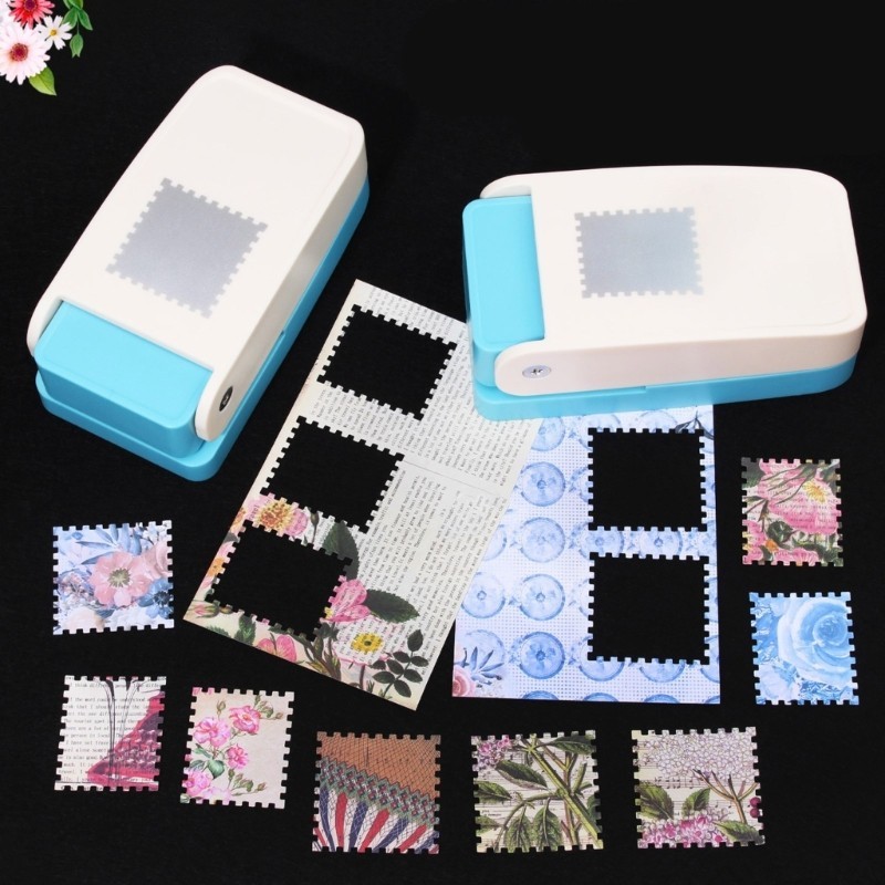 เครื่องเจาะกระดาษแบบพกพาอเนกประสงค์ เครื่องมือปั๊มลายนูนทรงสี่เหลี่ยมที่ช่วยประหยัดแรงงาน มีให้เลือกหลายสีและลวดลาย