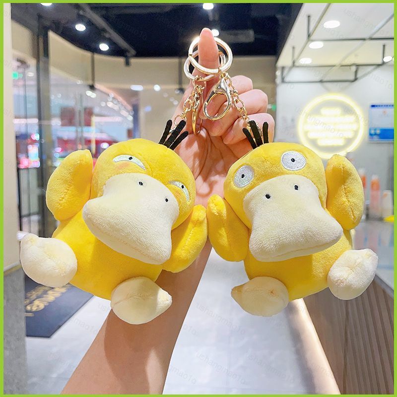 XS1 Pokemon Psyduck ตุ๊กตาตุ๊กตาพวงกุญแจสําหรับสาวกระเป๋าจี้ตุ๊กตาของเล่นสําหรับเด็กกระเป๋าเป้สะพายห