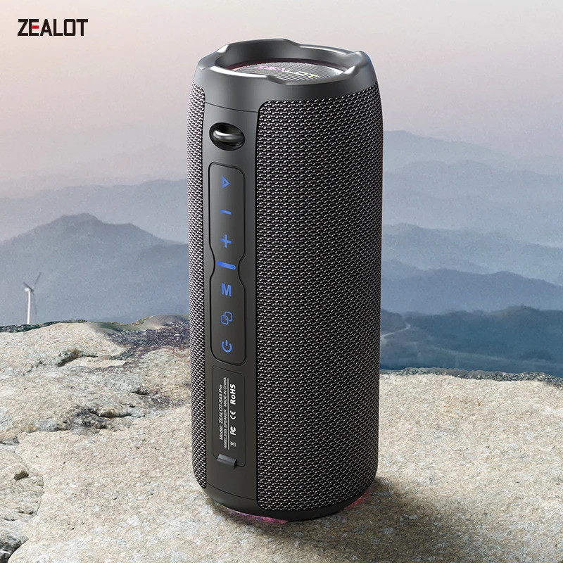 ZEALOT-S49PRO ลําโพงบลูทูธพกพา 20W IPX6 กันน้ํา,การ์ด Micro SD,ปลั๊ก AUX,เวลาเล่น 10 ชม.,ระบบสเตอริโ