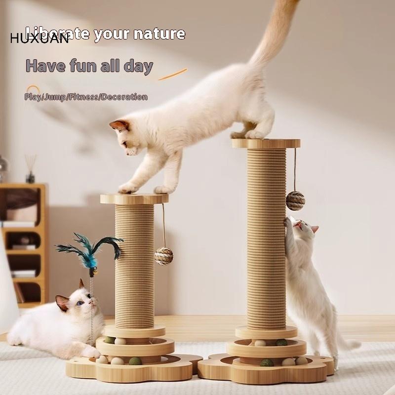 HUXUAN ตลก Sisal Cat Scratching Board Cat Climbing Frame Turntable ทนต่อการสึกหรอ Scratching Board ข