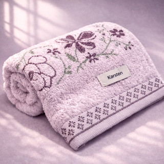 Toalha de Banho Karsten Yuna 100% Algodão - Barra Floral Brilho Grossa Macia Antipilling - 70 x 135