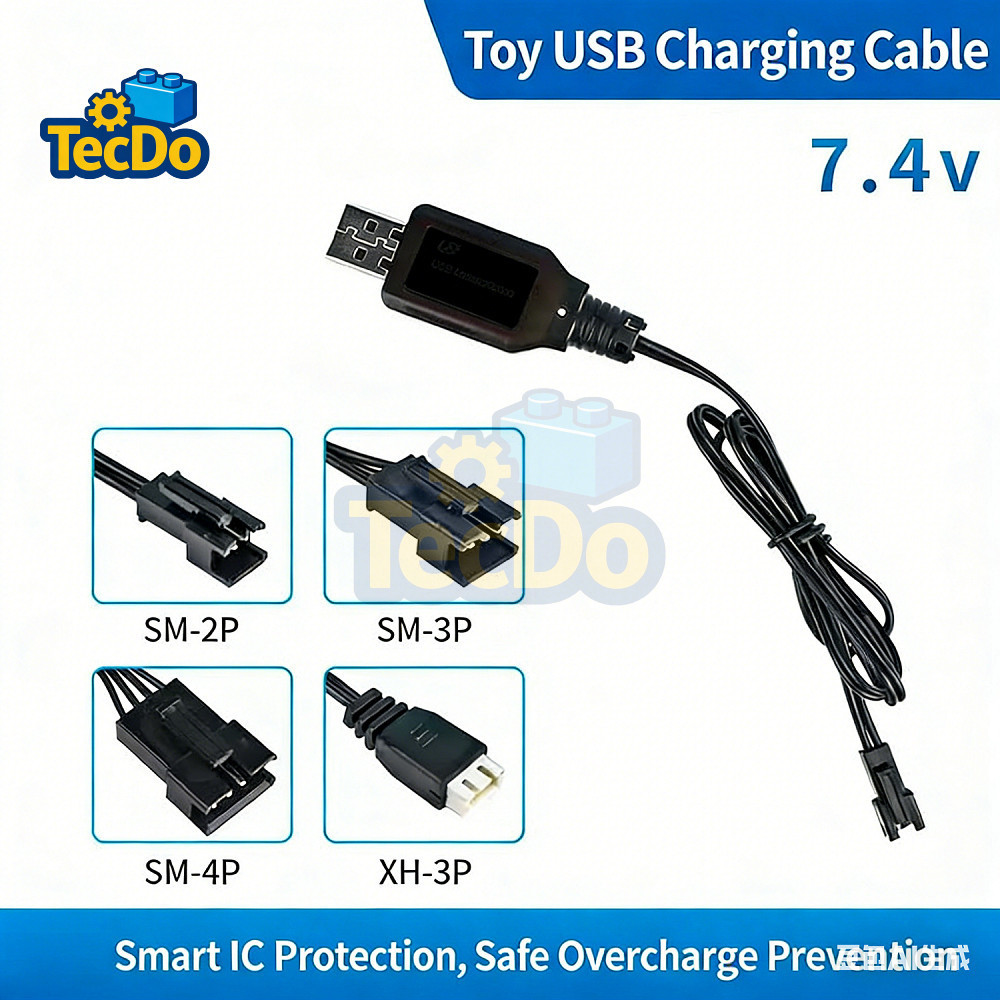 7.4V 3.7V Charger SM-2P SM-4P Reverse Li-ion แบตเตอรี่ไฟฟ้า RC รถเฮลิคอปเตอร์เรือสายชาร์จ USB 45 ซม.
