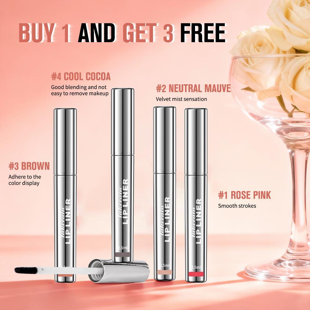 KFriday&ChristmasGifts4PcsPeelOffLipLinerStainSet,WaterproofNudeMatteLipTint,Non-FadingOffLipColor,E