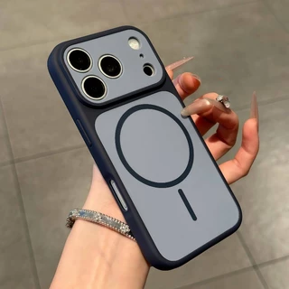 เปลี่ยนทันทีถึง 17SeriesLuxury สีการปิดกั้นซิลิโคนเคสโทรศัพท์สําหรับ IPhone 17 16 15 14 13 12 11 Pro Max 17AIR ปลอกแม่เหล็ก Matte Skin Feel Anti-slip ฝาครอบกันกระแทก