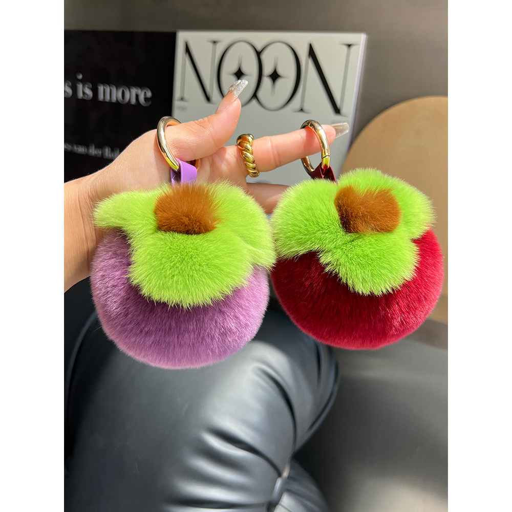 Real Rex กระต่ายขนสัตว์มังคุดรถพวงกุญแจจี้ Ins น่ารักผู้หญิง Plush Ball กระเป๋านักเรียนแขวนของขวัญวั