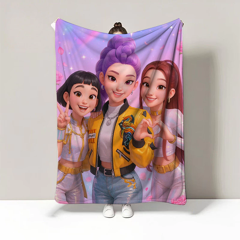 ผ้าห่ม Flannel ลายปีศาจ KPOP พิมพ์ 3D thumbnail 3