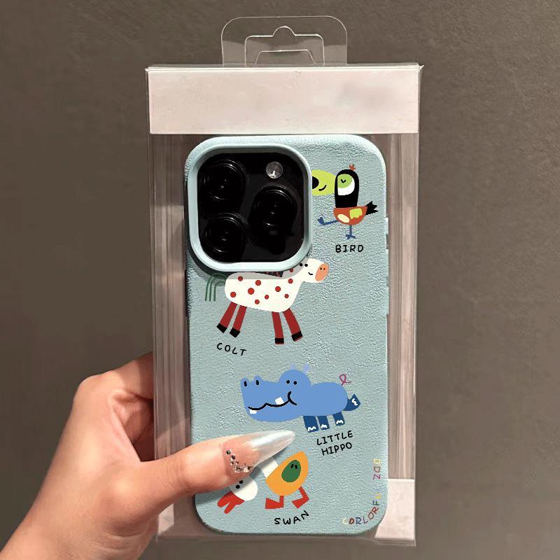 Child Fun Zoo สําหรับ 17 14PROMAX เคส iPhone 15 น่ารัก 13 ผ้า 12 นุ่ม 11 X